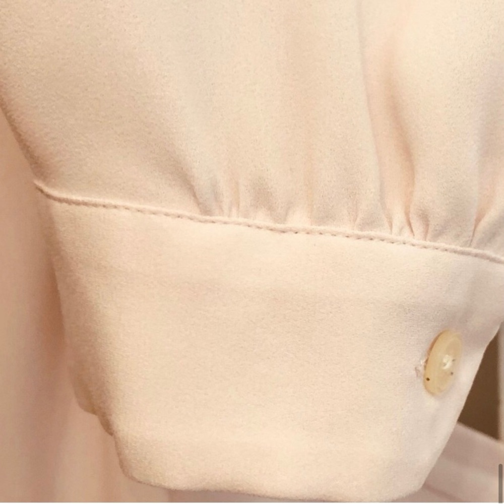 LOFT Blush Pink Long Sleeve V-Neck Relaxed Blouse - Picture 6 of 8